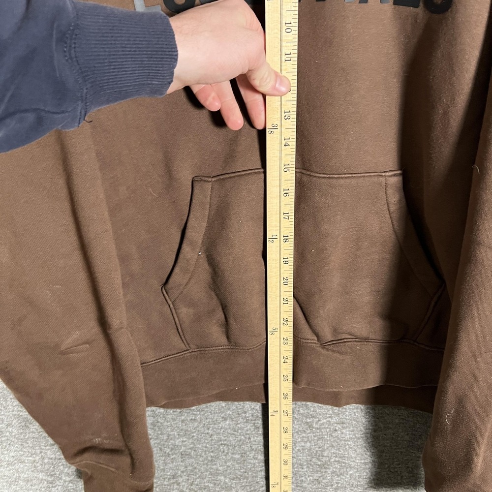 Fear Of God Essentials Hoodie Mens‎ Large Brown Fleece Kangaroo Pocket Pullover - Picture 8 of 15
